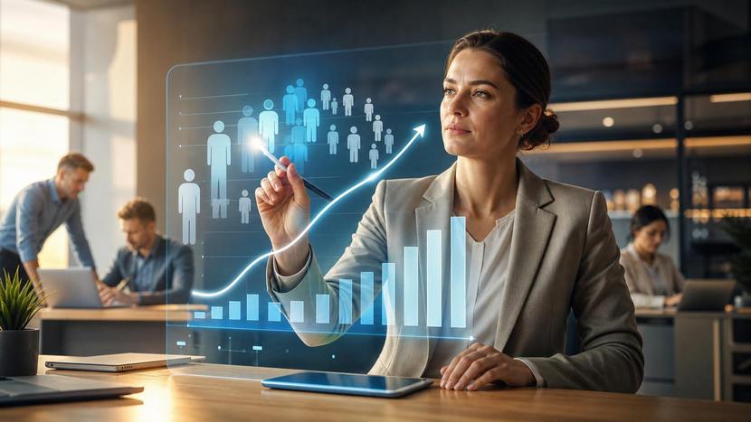 Ältere und jüngere Beschäftigte im Arbeitsumfeld als Symbol für demografischen Wandel