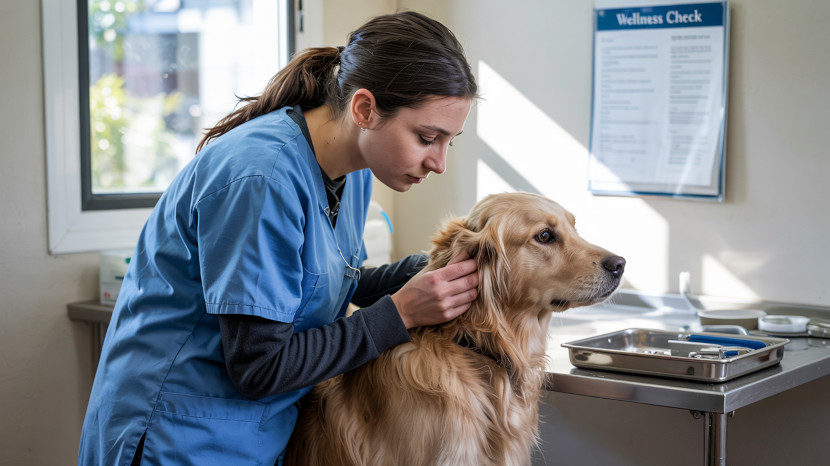 Veterinärmedizinisch-technische Assistentin arbeitet im veterinärmedizinischen Labor mit Proben und Analysegeräten